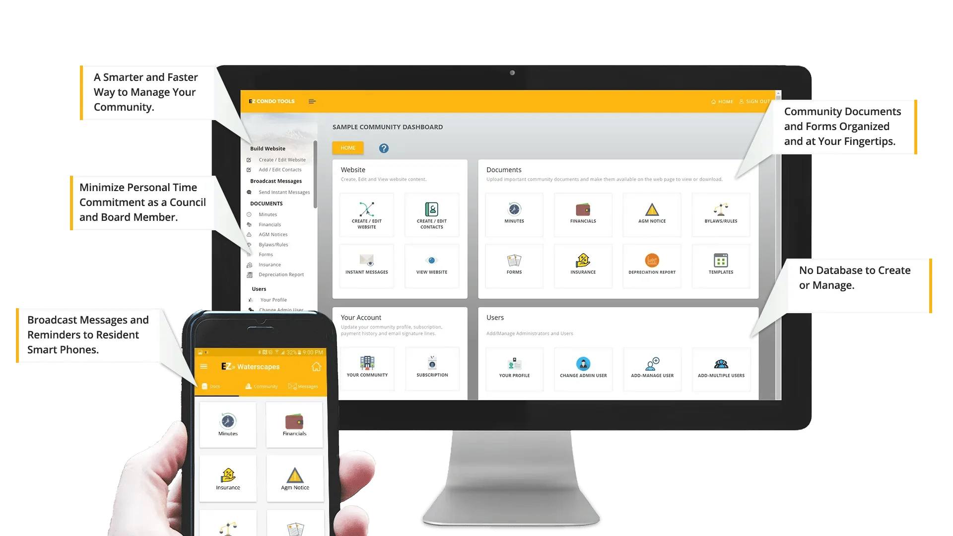 Version 2 preview - Light Brand theme with yellow, white, and black for EZ Condo Tools homepage